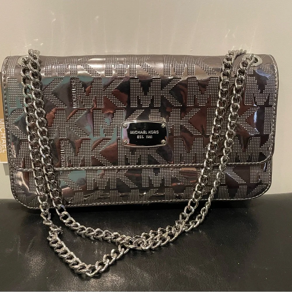 Michael Kors Metallic Silver Purse - Picture 3 of 10